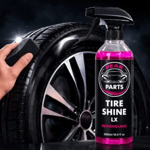 Tire Shine LX 500ml Reifenpflege – Reifenglanz Spray & Gummipflege inkl. Schwamm